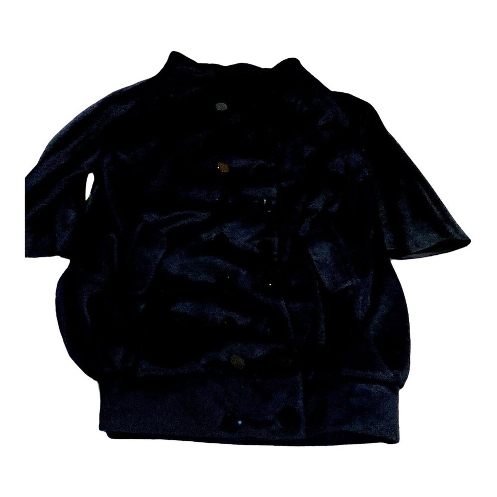 Catherine Malandrino Coat Womens 40 US 4 Black Angora Balloon Pea Couture VTG